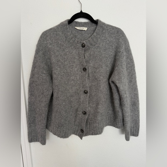 Everlane Women’s Crew Cardigan Alpaca Wool Buttons Gray Grey Sz XL - Picture 6 of 13